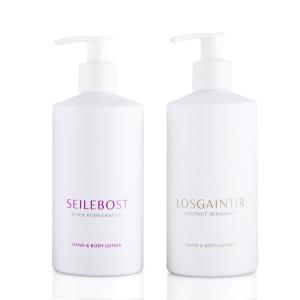 Wholesale 10 OZ Body Lotion Bottle 300ml White Cosmetic Bottles With Left Right Lock Pump from china suppliers