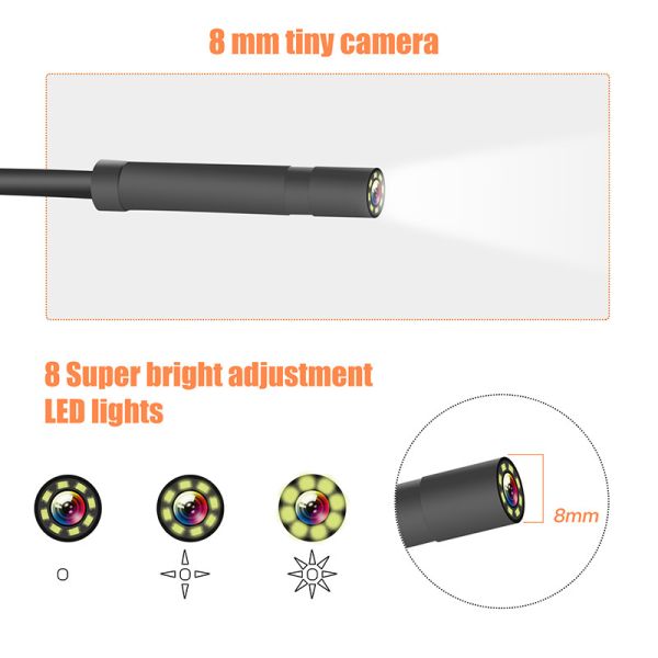 1080P Wide Angle Industrial Endoscope Camera IP67 With LCD Display