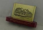Antique Brass Desk Badges Wooden Standard With Zinc Alloy Badges 3D