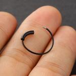 Steel Hinged Clicker Seamless Piercing Nose Ring Hoop Lip Ear Ring-6/8/10mm Body