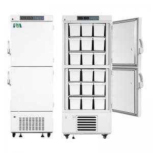China Minus 25 Degrees Double Solid Door Upright Pharmacy Vaccine Refrigerator For Medical Hospital College on sale