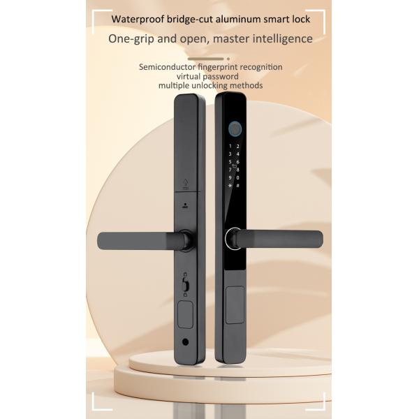 Qleung S608 Waterproof TTlock Tuya Smart Key Digital Locks Fingerprint Aluminum Electric Sliding Glass Door Home