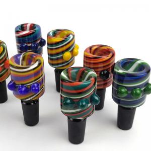 China 14mm Male Wig Wag Glass Bowl Colorful Heady Glass Bowls Piece Smoking Accessories on sale