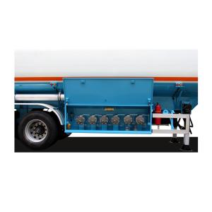 Wholesale 42000L 4 Compartments Super Single Tire Fuel Tank Truck Semi Trailer with Fuwa Axle 13t and Mechinical Suspension for Tanzania Road Limitation from china suppliers