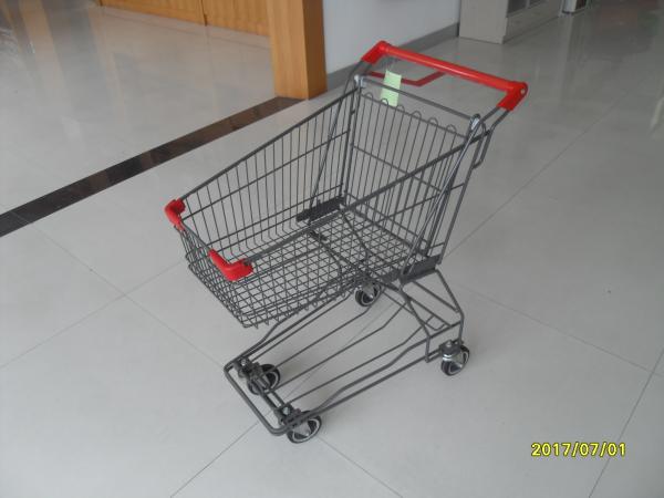 Zinc Plating Wire Shopping Trolley 45L Super Market Shopping Cart For Small