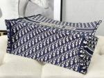 Dior Oblique Embroidery Canvas Navy Blue Branded Shoulder Bag Christian Book
