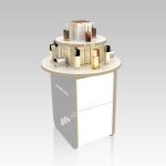 Skincare Store Display Furniture Gray Circular Retail Experience Display Stand