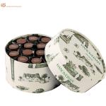 Brown Round Chocolate Paper Box Tube Cookie Macaron Biscuit Packaging Box With