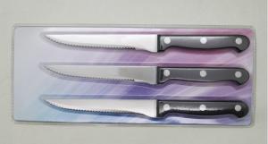 Wholesale 3PCS Serrated Steak Knives With Plastic Handle Blister Card for promotion from china suppliers