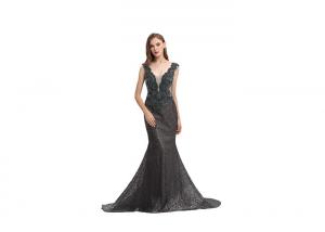 Wholesale Black Sequin V Neck Mermaid  Evening Dresses , Elegant Modern Evening Dresses from china suppliers