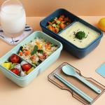 Wholesale bento box plastic lunch box set portable adult student lunch box