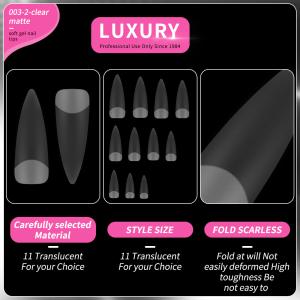 Wholesale 500pcs Luxury Clear Matte Sharp Shape False Nails For Nail Art from china suppliers