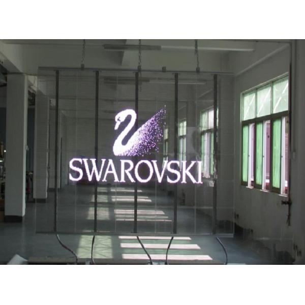 P7.5-8mm Indoor Transparent LED Screens Full Color 16 Bits Greyscale Fixed Rear Servicing