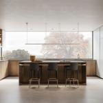 Builder Project Modern Luxury E0 Melamine Solid Wood Kitchen Cabinets With