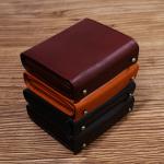 Custom Logo Avaliable Real Leather Minimalist Wallet for Men Short Card Holder