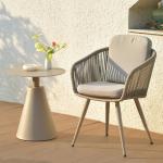 Balcony Cafe Tea Table And Chair Set PE Rattan And Waterproof Aluminum