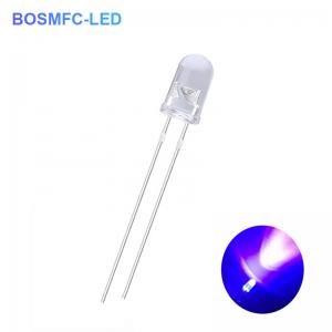 China Round Head 5mm Ultraviolet LED 385nm 395nm Water Clear Lens For Mosquito Lamp on sale