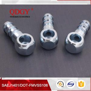 Wholesale steel material 14mm single fule banjo hole to a male barb outlet brake hose fitting with Galanized plated coating from china suppliers