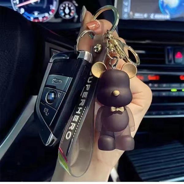 OEM Welcome Cute Diamond Bear Keychain Kawaii Keychains Wristlet Strap Wrist Lanyard