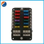 12 Circuit Ways Blade Fuse Box Positive Negative Bus Bar Fuse Block Box Holder