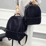 Rivet new Korean women shoulder bag nylon oxford fabric with leather travel bag