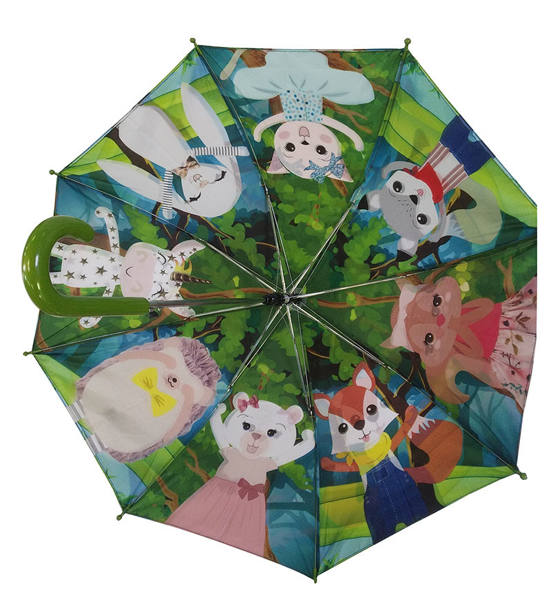 Small Metal Frame Pongee Two Layer Umbrella For Children