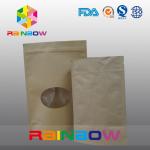 Customized Size Plain Brown Zipper Top Kraft Paper Bags For Pepper Snack With