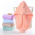 Women Coral Fleece Dry Hair Hat Quick-Dry Absorbent Shower Hat with Thickened