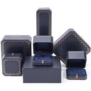 Wholesale Custom Logo Jewelry Package Handmade Blue Square Paper Box for Luxury Plastic Ring Box from china suppliers