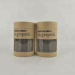 Kraft Round Packaging Box / Brown Cardboard Paper Tube PVC Window Cylinder Box