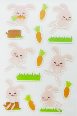 Quality Rabbit Shape Puffy Animal Stickers For Scrapbooking With Rotary Printing for sale