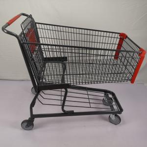 Wholesale American Style 125L Warehouse Grocery Shopping Trolley With Collision Angle Tente TPR Wheels from china suppliers