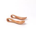 0 - 12 Months BPA Free Wooden Baby Spoon Fork Set Animal Shaped