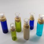 ISO9001 Round Plastic Bottle With Wood Grain Pump Cap