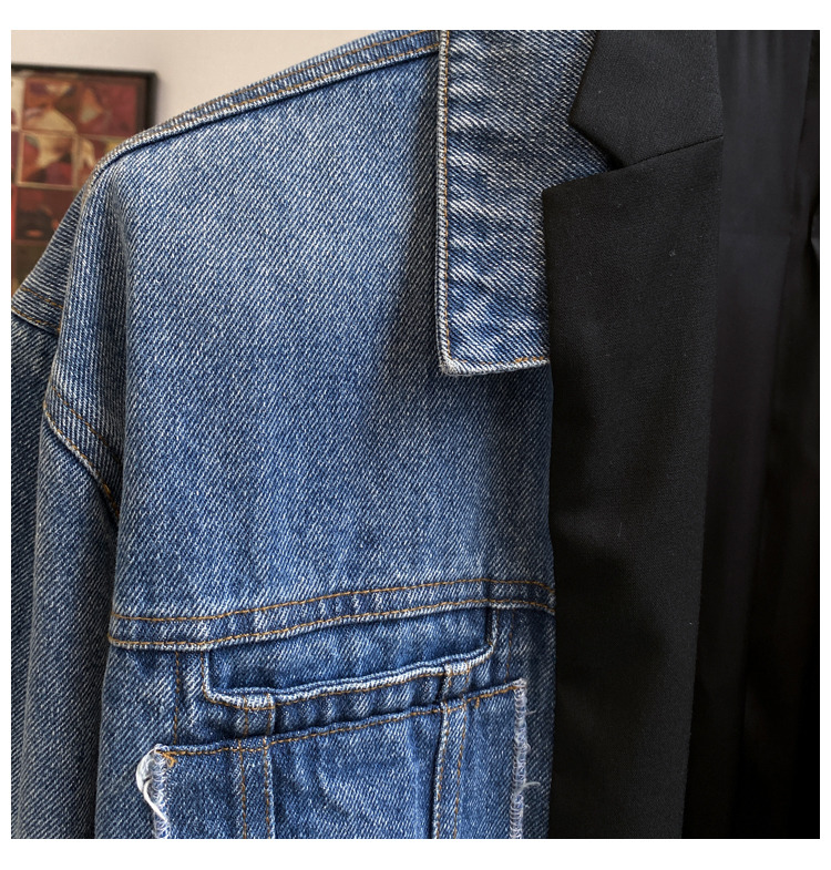 Winter Waterproof Mesh Jacket Denim Detachable Half Ladies Sheath Top Blazers Jackets Women