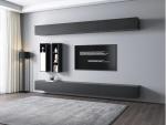 Living Room TV Shelves Wall Mounted TV Stand With Haning Cabinets And Display