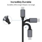 3.1A Nylon Braided USB Cable Fast Charging LED Display Soft USB C Cable
