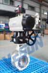 Pneumatic Actuator Operated Butterfly Valve Flanged Type Double Acting / Spring