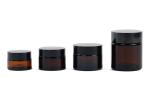 Amber 15ml 50ml Glass Cosmetic Cream Jar With Screw Cap