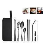 Lightweight And Reusable Stainless Steel Cutlery Set For Camping 10 Pieces