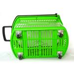 Plastic HDPP Supermarket Basket With Wheels 45L Capacity