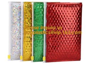 Wholesale Hot Metallic Colorful Bagease Packaging Zipper Bubble Bag For Cosmetic Packaging,k Bubble Bags are Made of PET/CP from china suppliers