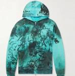 Graffiti Print Oversized Distressed Ripped Hoodie