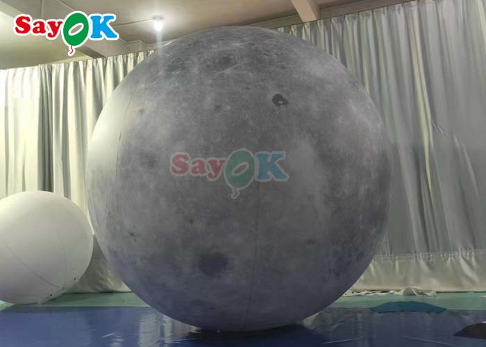 6.6ft Led Light Inflatable Moon Balloon Large Inflatable Planet Stage Decoration For Events