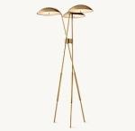 Hardwired Contemporary Floor Lamps Lacquered Burnished Brass Marble Floor Lamp