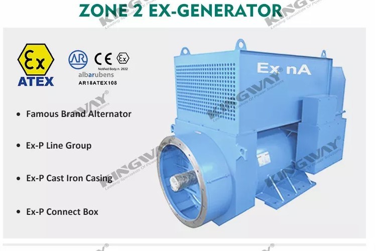 ATEX Zone 2 Temp Class T3 Diesel industrial Generator Set Explosion Proof 250KVA