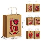 Custom Logo Valentine's Day Type Love Gift Packaging Shopping Paper Bags for