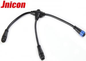 China T Shaped Waterproof Power Cable Connectors Outdoor With 2 Female And 1 Male on sale