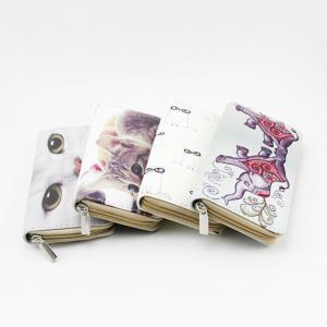 Wholesale Customized Slim Floral Print PU Leather Credit Card Holder with Customized Color Design from china suppliers