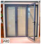 Insulated Glass Accordion Aluminum Sliding Folding Door For Exterior Balcony